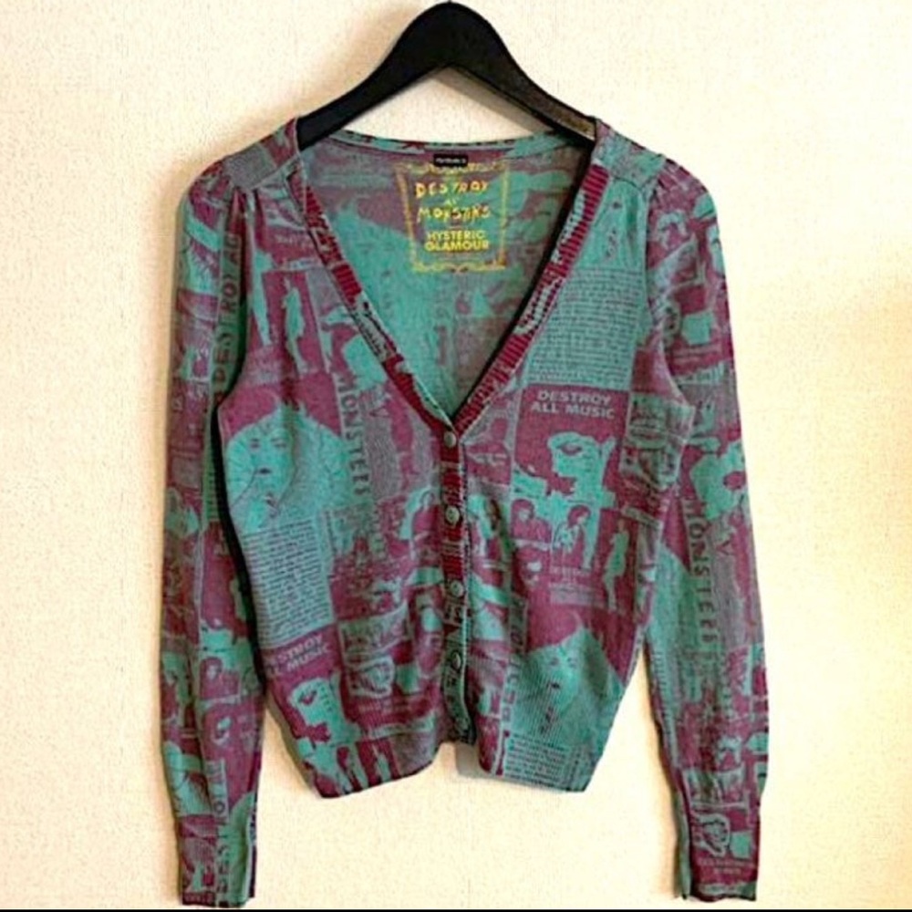 ONE OF A KIND!! Hysteric Glamour/Destroy All Monsters Knit Cardigan!